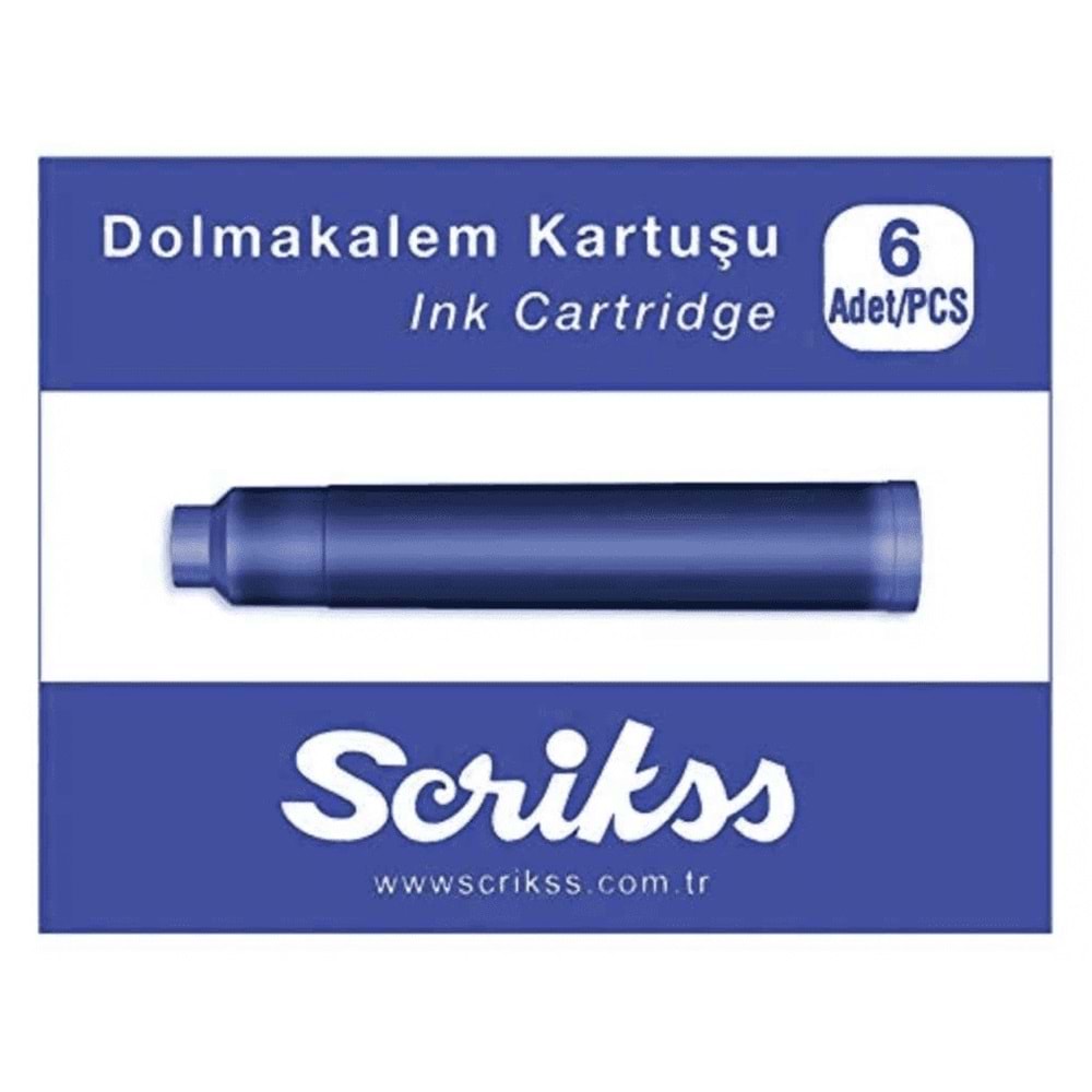Scrikss Dolmakalem Kartuşu Küçük Mavi (6'lı Kutu) C600