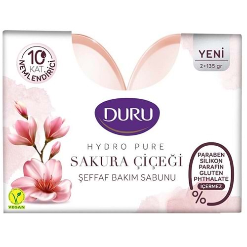 Duru Hydro Pure Sakura Çiçeği Şeffaf Bakım Sabunu 2x135 Gr.