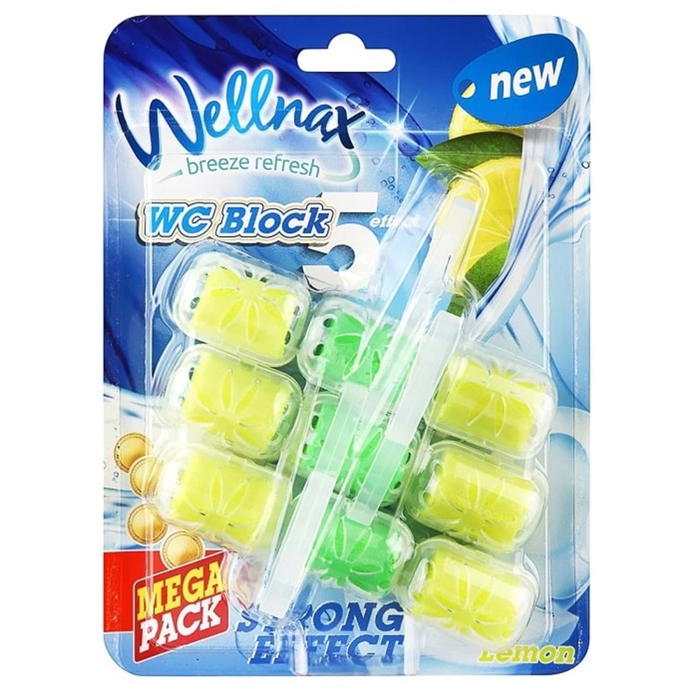 Wellnax Klozet Temizlik Bloğu 3 lü Limon