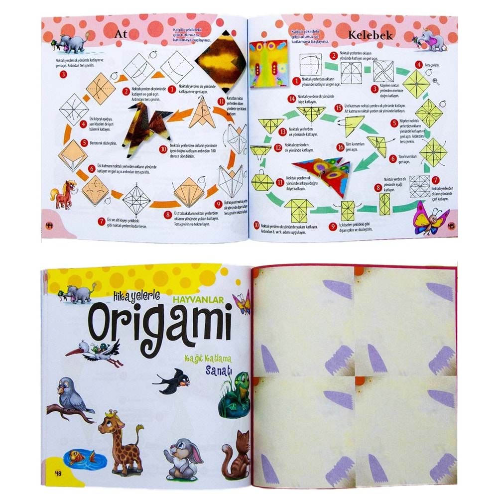 Hikayelerle Origami Kağıt Katlama Sanatı Hayvanlar