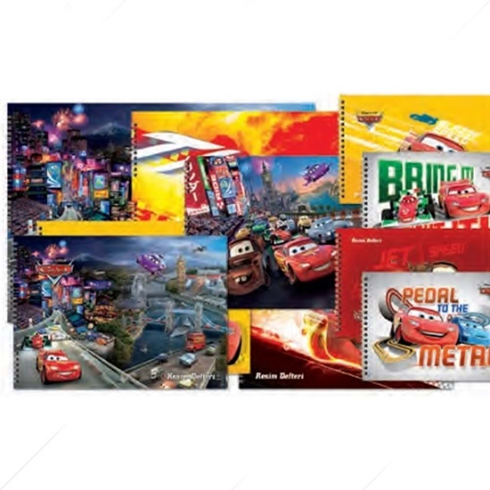 Cars 25x35 cm Spiralli Resim Defteri 15 Yaprak