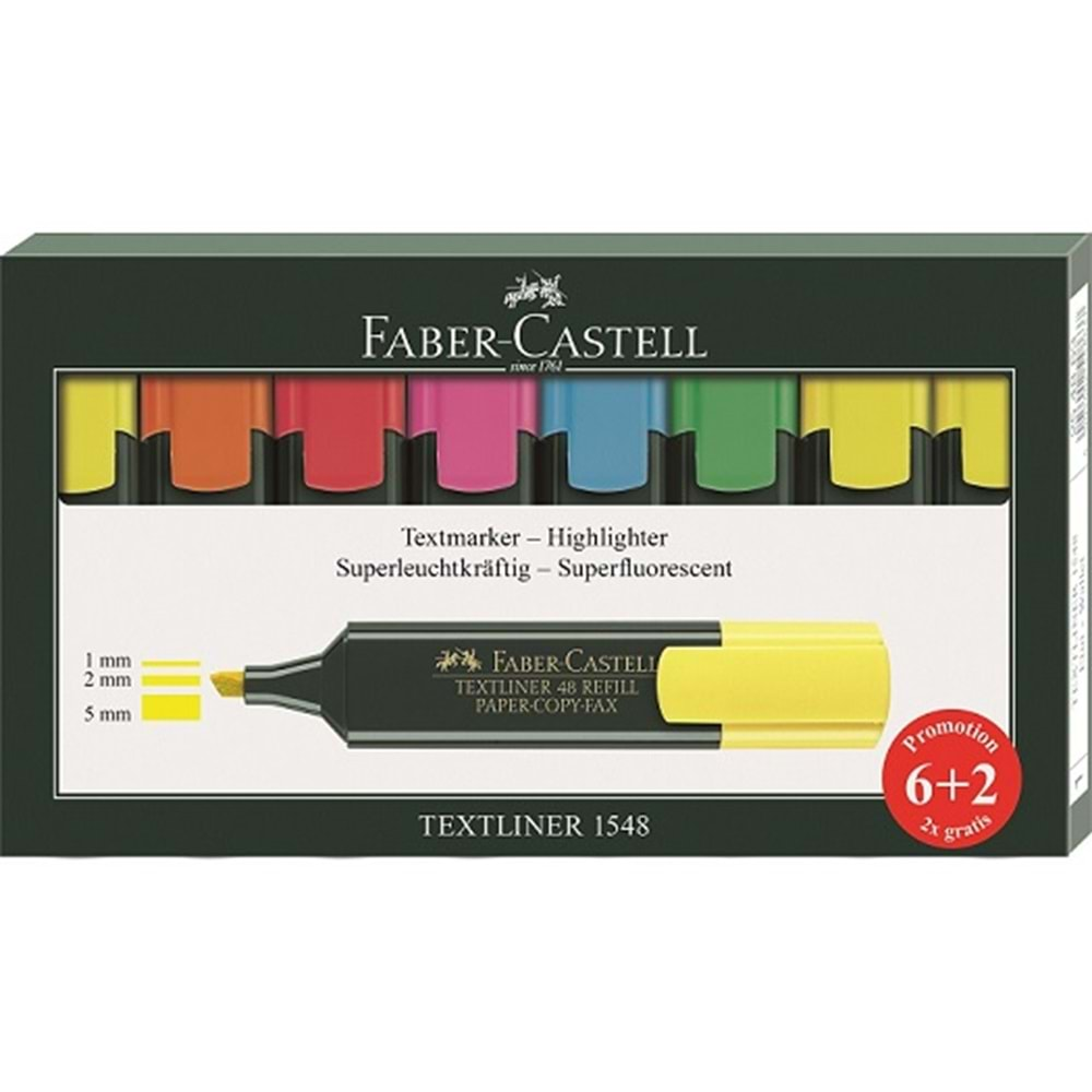 Faber Castell Fosforlu Kalem 8 Adet