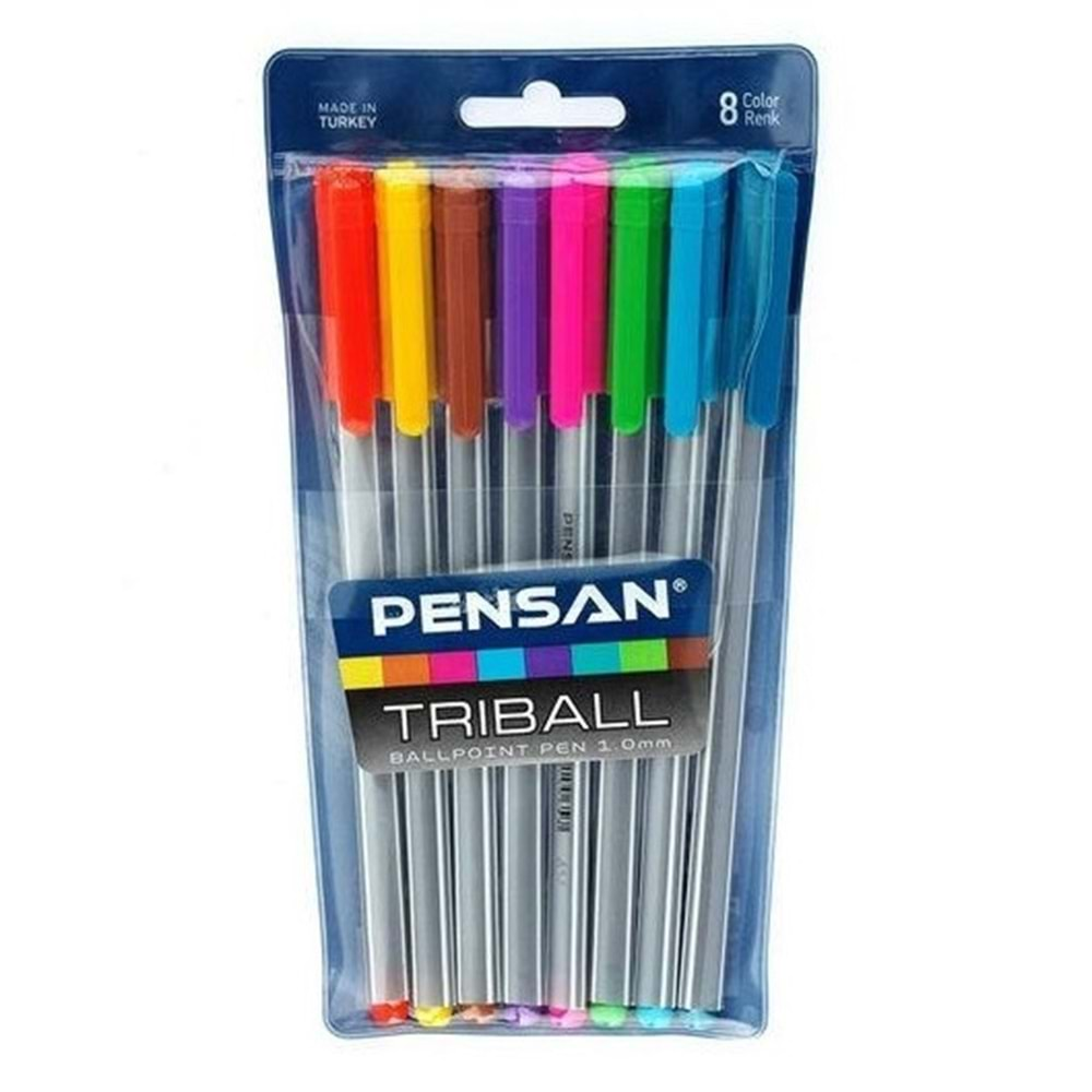 Pensan Triball 8 Renk Tükenmez Kalem Set