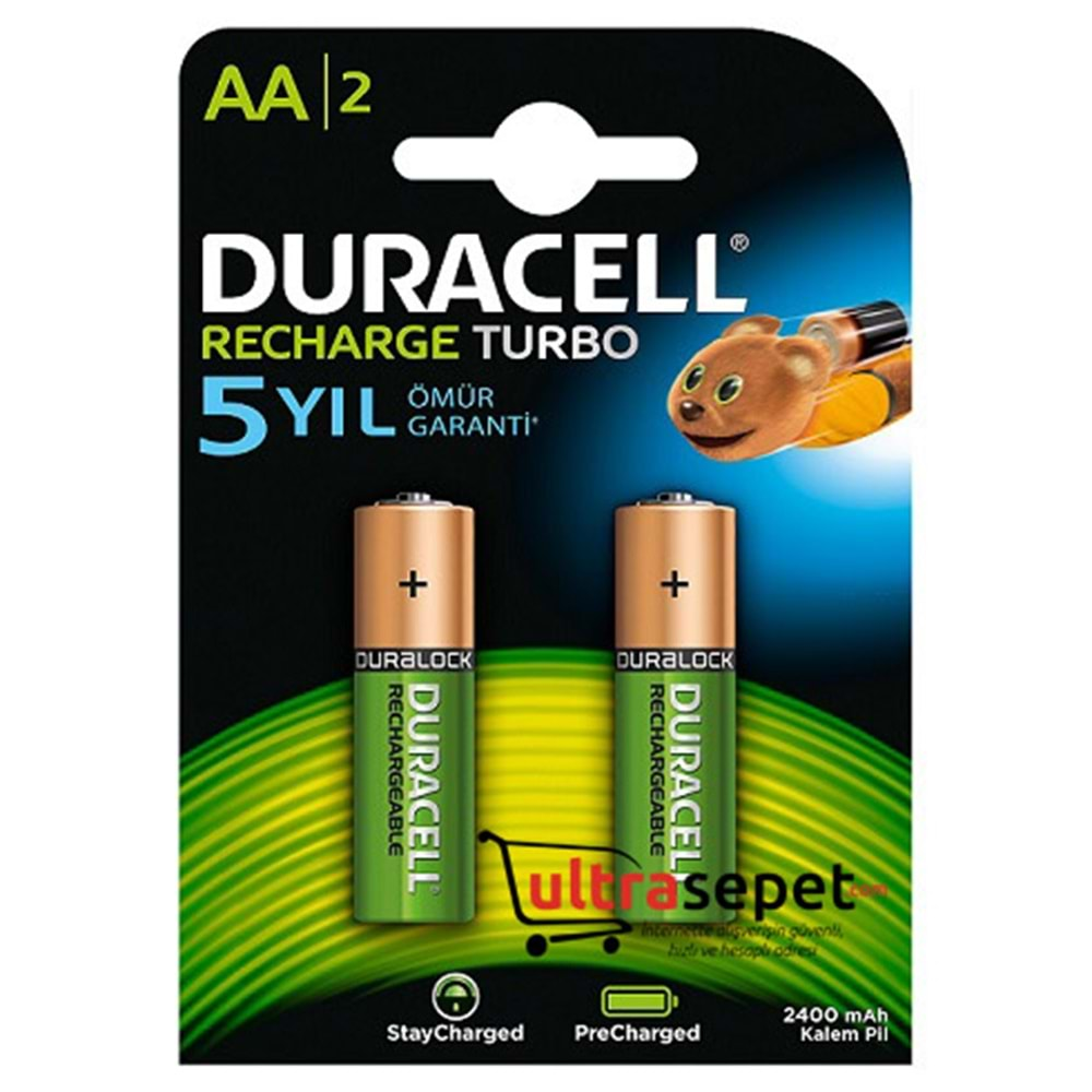 Duracell AA Şarj Edilebilir Kalem Pil 2500 mAh (2 Adet)