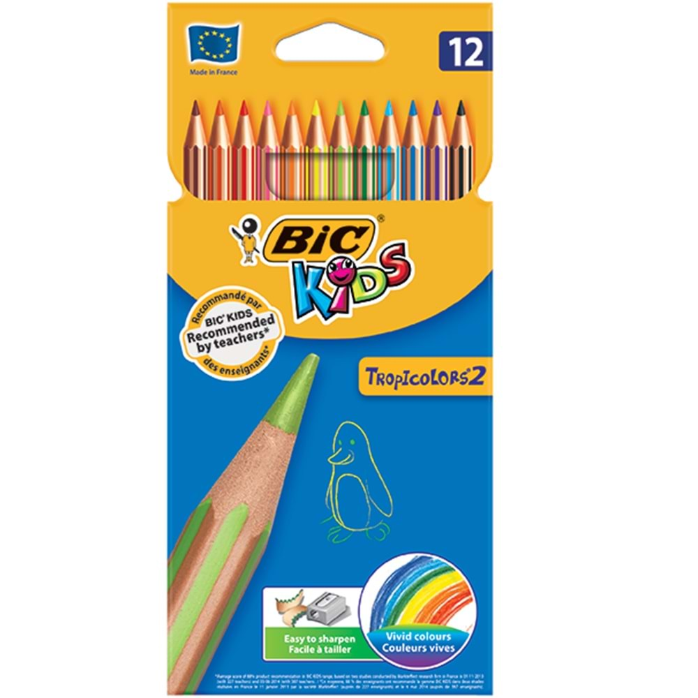 Bic Tropicolors 2 Tam Boy Kuru Boya 12 Renk