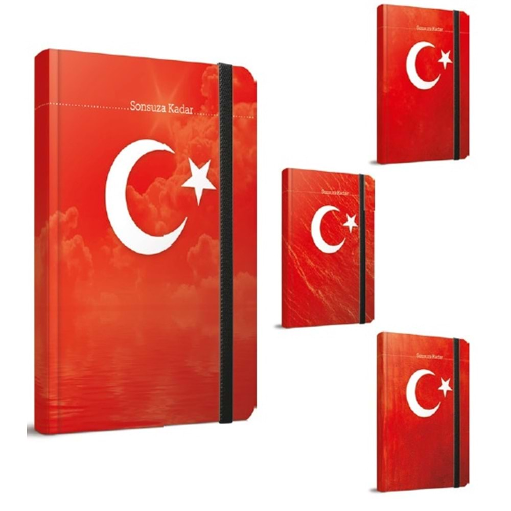 Gıpta Sonsuza Kadar Türk Bayraklı 9x14 cm 120 Yp Çizgili Defter