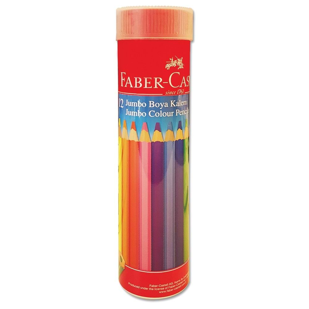 Faber Castell Üçgen Kuru Boya Jumbo Metal Tüp 12 Renk