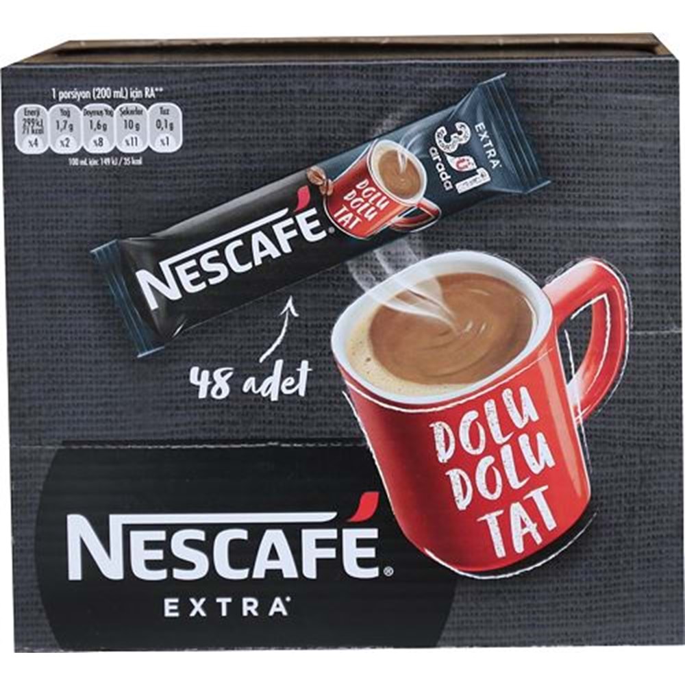 Nestle Nescafe Ekstra 3 ü 1 Arada 16,5 gr 48 Adet