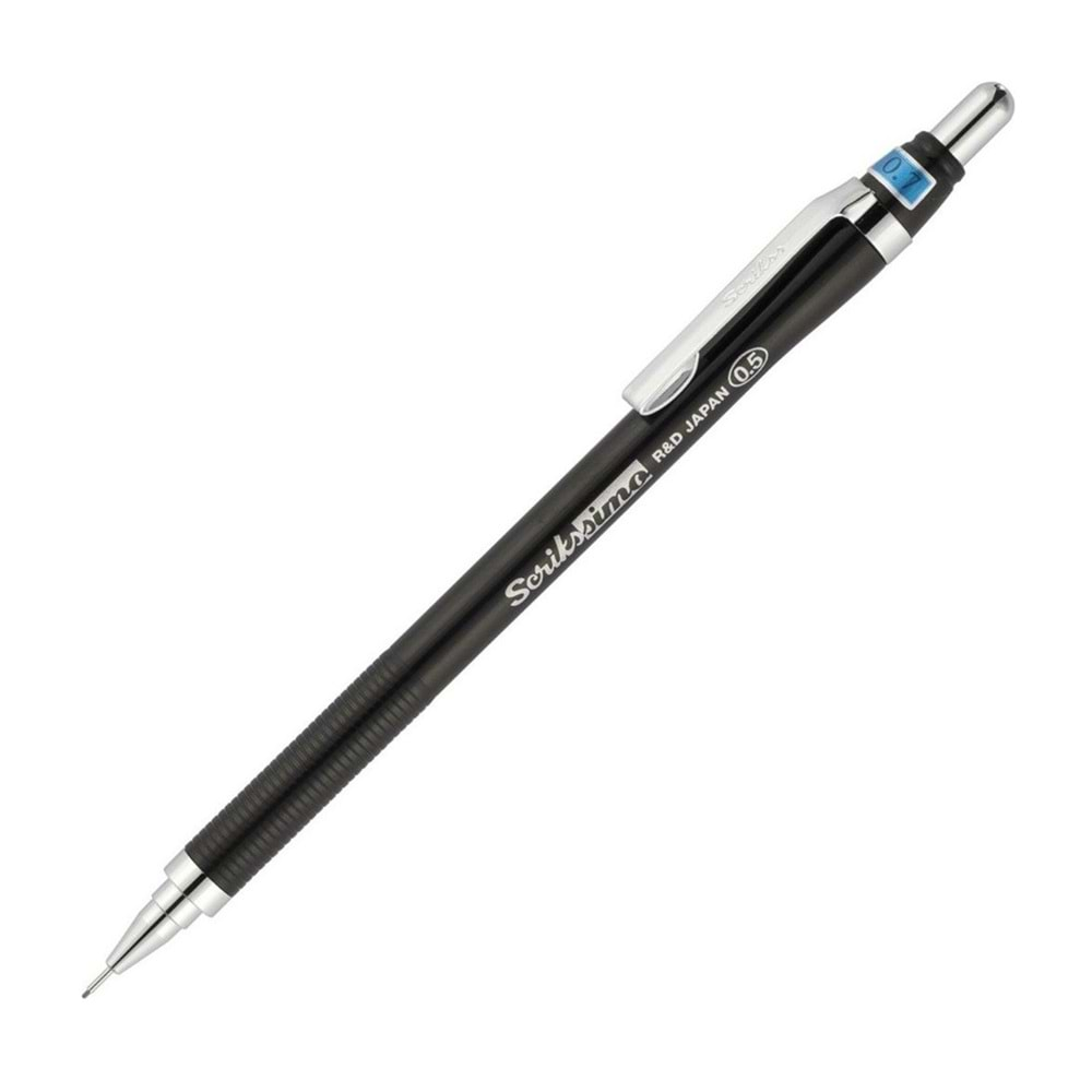 Scrikss Simo 0.7 mm Versatil Basmalı Kurşun Kalem Siyah