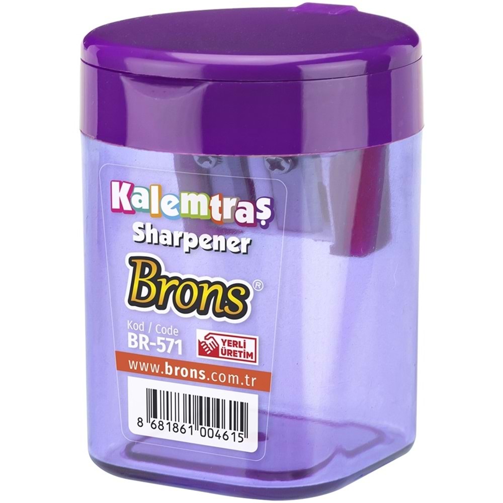 Brons Plastik Kutulu Çiftli Kalemtraş BR-571