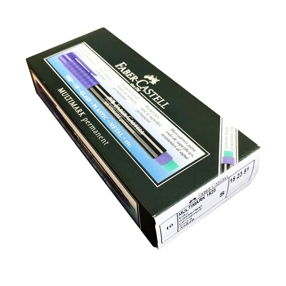 Faber Castell Permanent Asetat Kalemi Cd Kalemi S Mavi 10 Adet