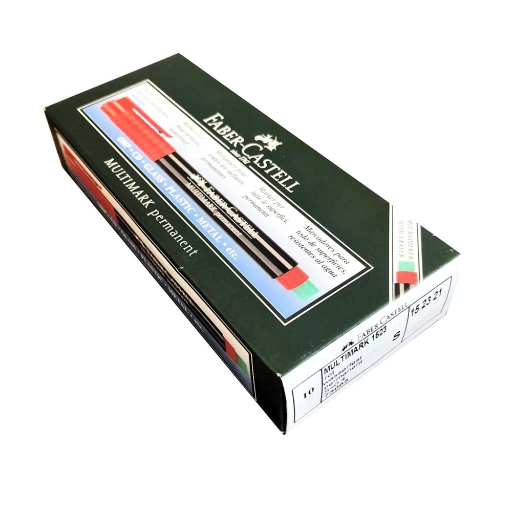 Faber Castell Permanent Asetat Kalemi Cd Kalemi S Kırmızı 10lu