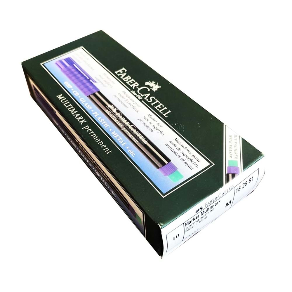 Faber Castell Permanent Asetat Kalemi Cd Kalemi M Mavi 10 Adet