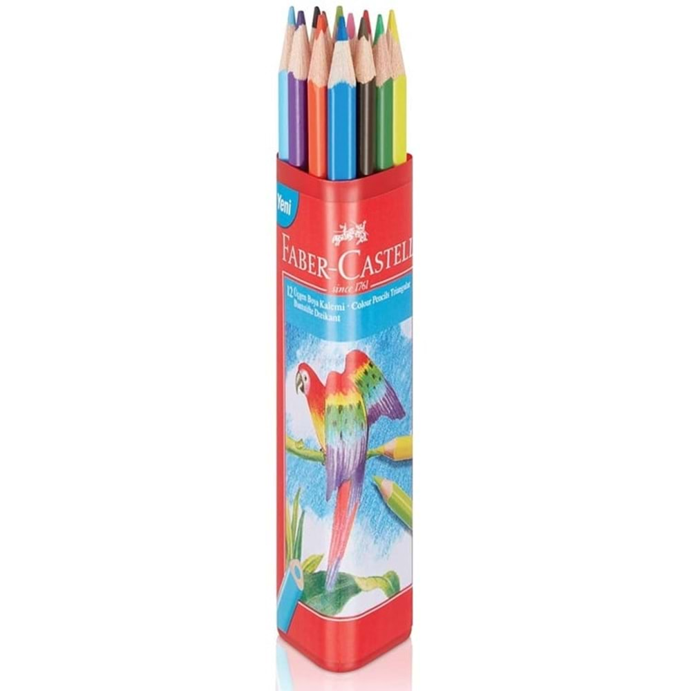 Faber Castell 12 Renk Üçgen Kutu Kuru Boya Kalemi