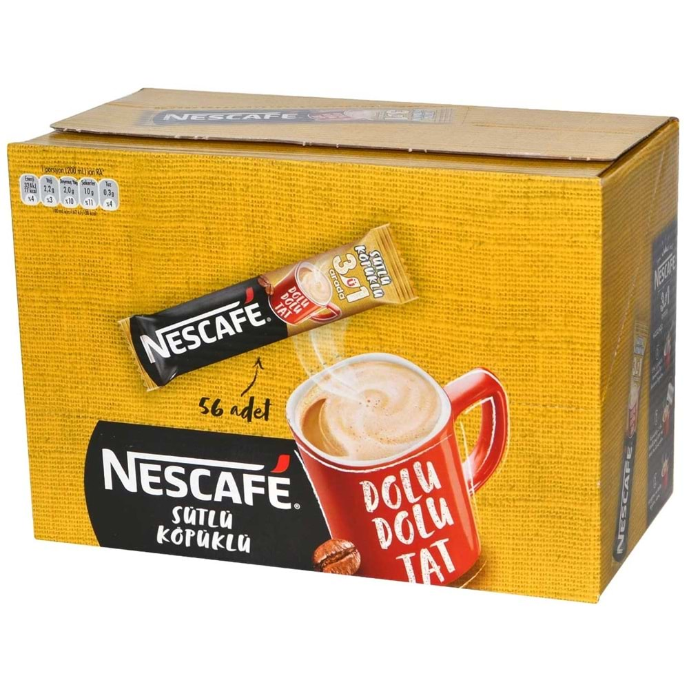 Nestle Nescafe 3ü 1 Arada Sütlü Köpüklü 17,4Gr 56 Adet