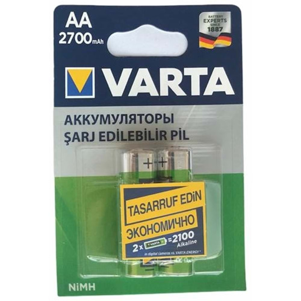 Varta 2700 mAh Ni-Mh Şarj Edilebilir AA Kalem Pil 2 Adet