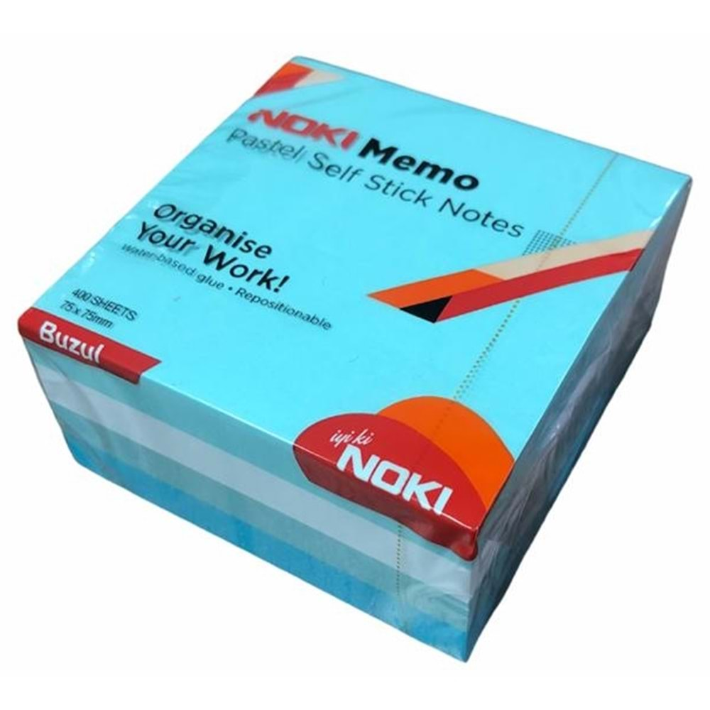 Noki Memo 75x75 mm Buzul Yapışkanlı Not Kağıdı 400 Sayfa