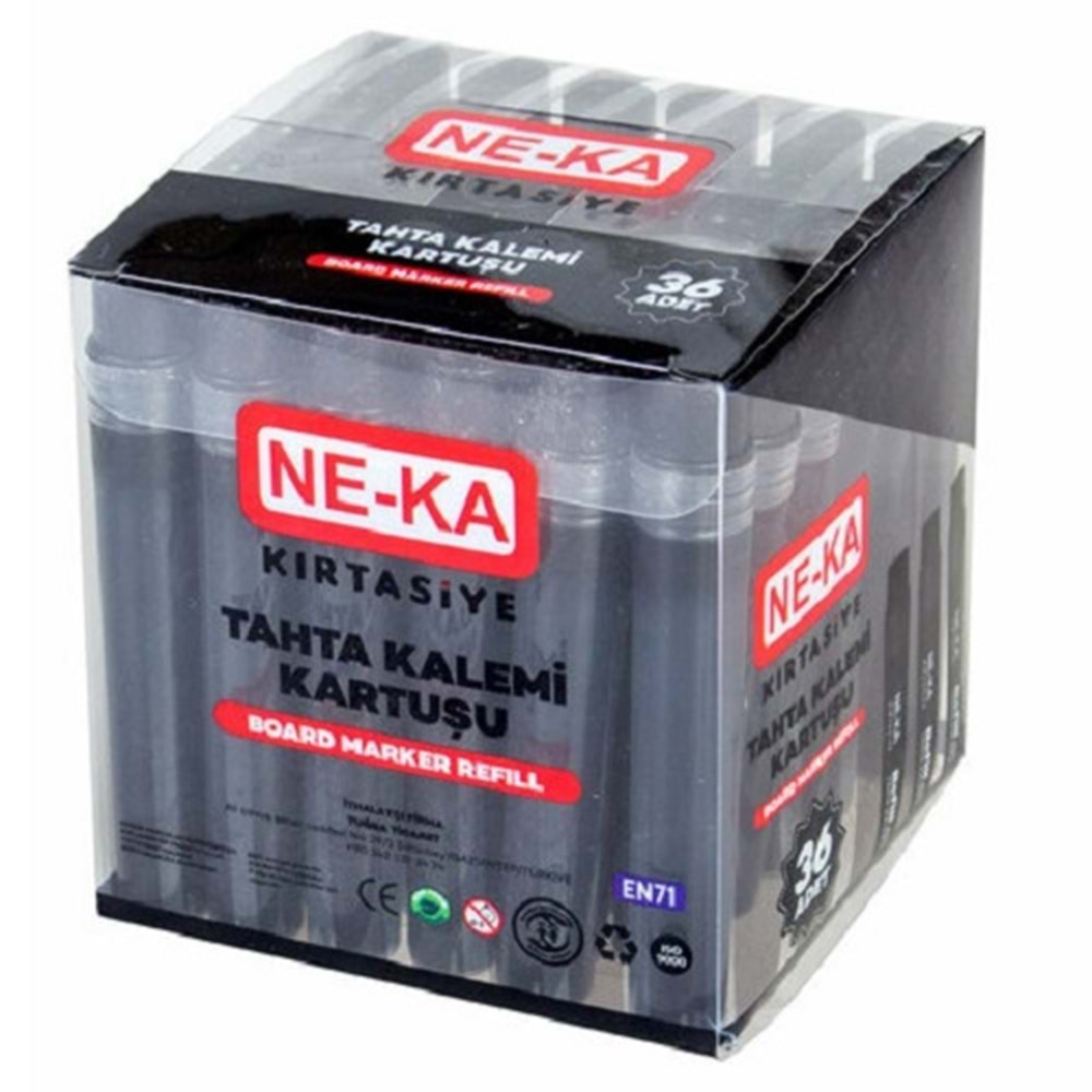 Ne-Ka Refil Tahta Kalemi Kartuşu Mürekkebi Siyah 36 Adet