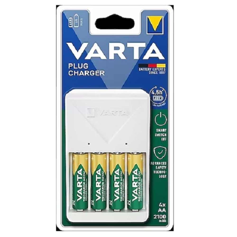 Varta Plug Şarj Aleti Cihazı (4 Adet 2100mAH Pil Dahil)