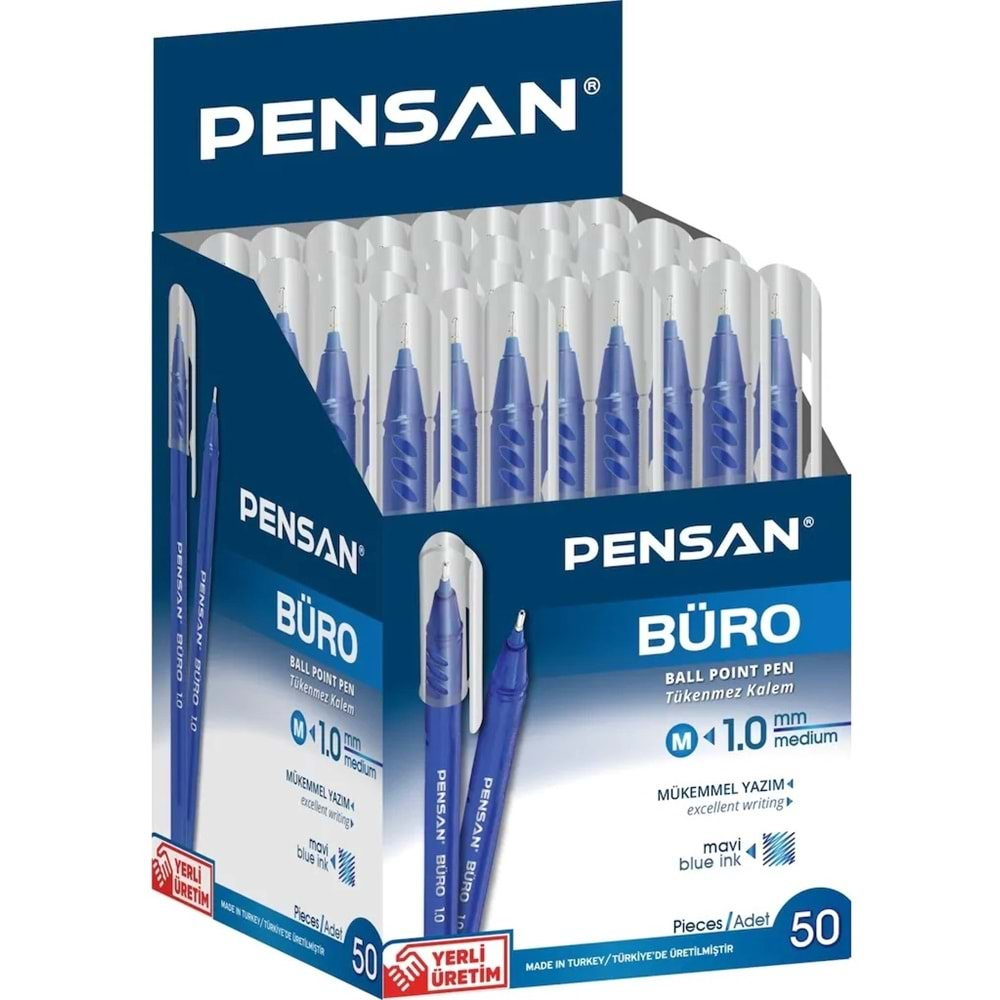 Pensan Büro Tükenmez Kalem 1 mm. 50 li Kutu Mavi 2270