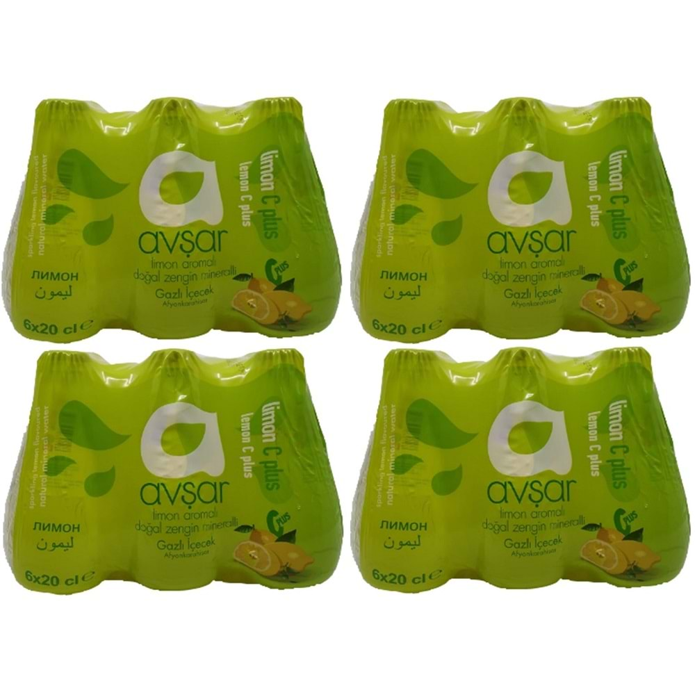 Avşar Limon C Plus Aromalı Maden Suyu Soda 200 ml. 24 lü