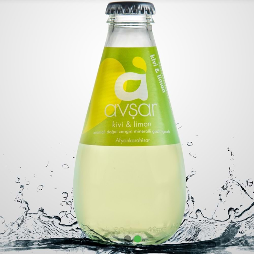 Avşar Kivi & Limon Aromalı Maden Suyu Soda 200 ml. 24 lü