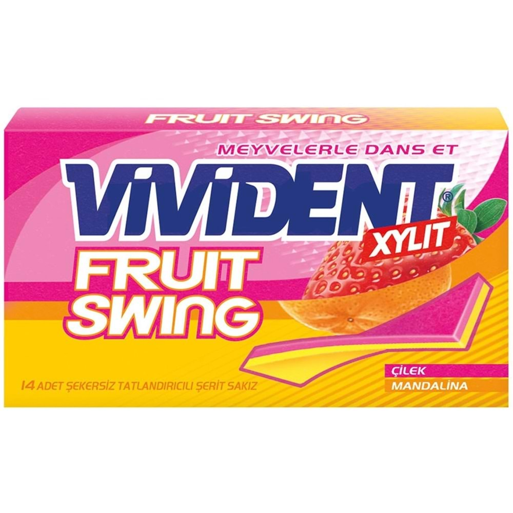 Vivident Xylit Fruit Swing Şerit Sakız Çilek Mandalina 14 Adet