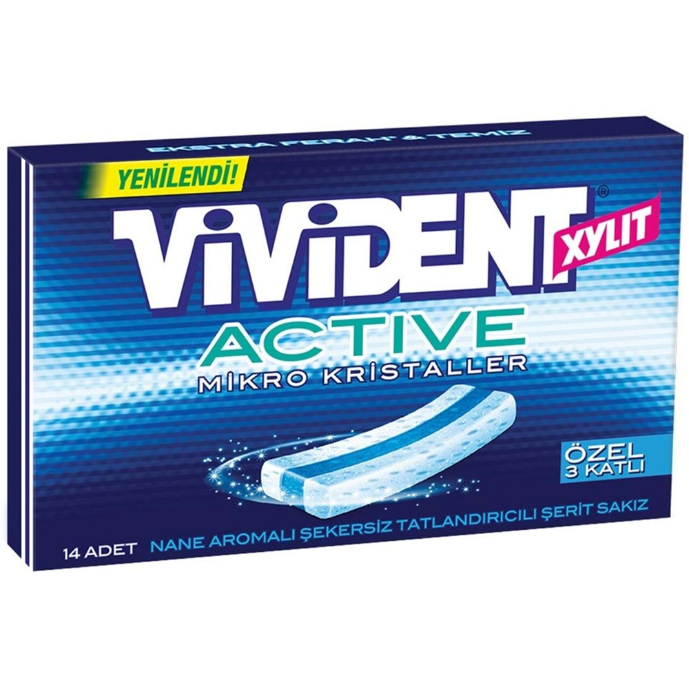 Vivident Xylit Active Şerit Sakız Nane Aromalı 14 Adet