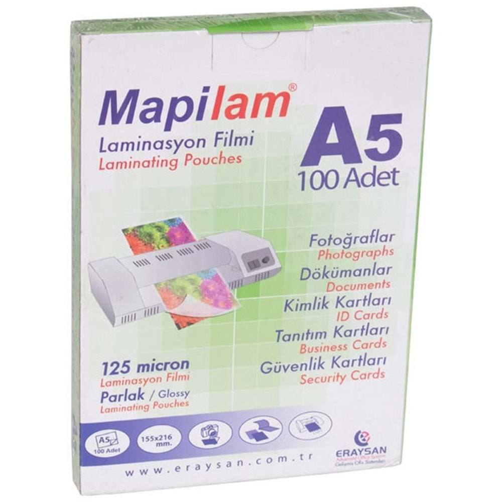 Mapilam Laminasyon Filmi A5 100 Adet 125 Micron