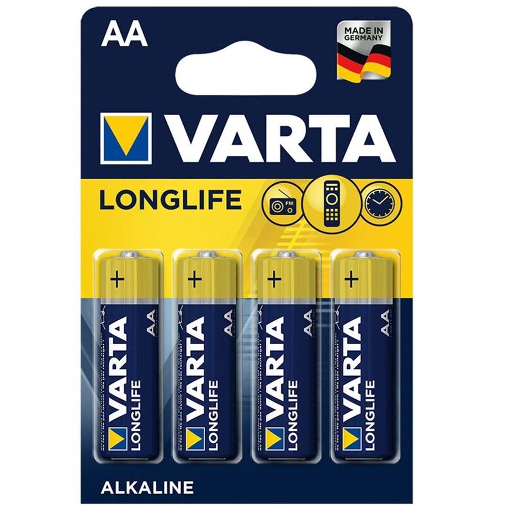 Varta Long Life AA Alkaline Kalem Pil 4 lü Blister LR6 4106