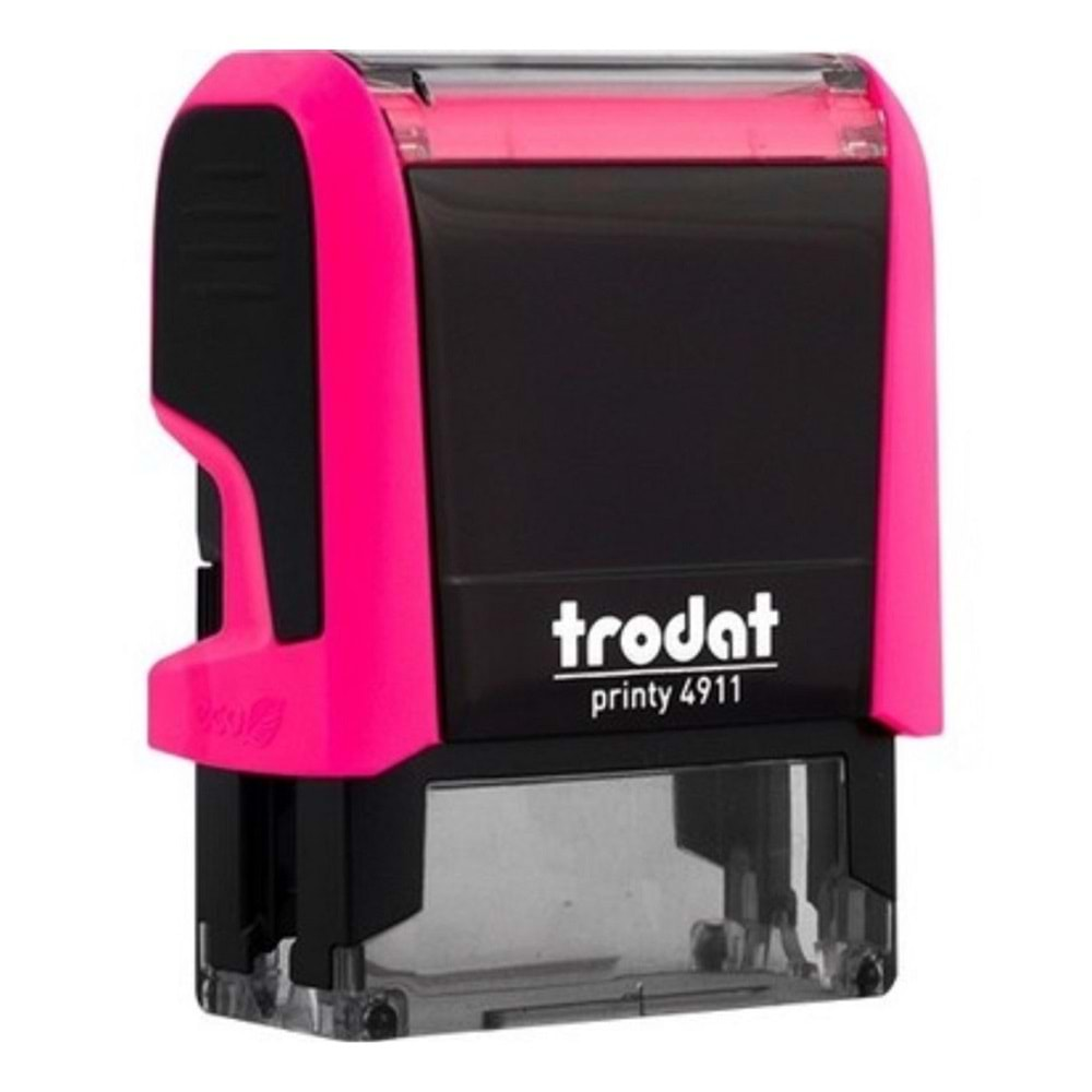 Trodat Printy 4911 Neon Pembe Gövde Mavi Keçe Kaşe 38x14 mm