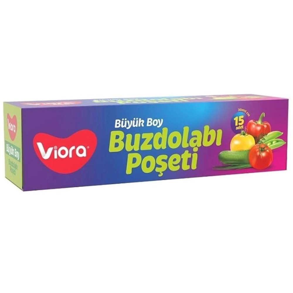 Vioraplast Buzdolabı Poşet Büyük Boy 30x45 cm 15 Adet