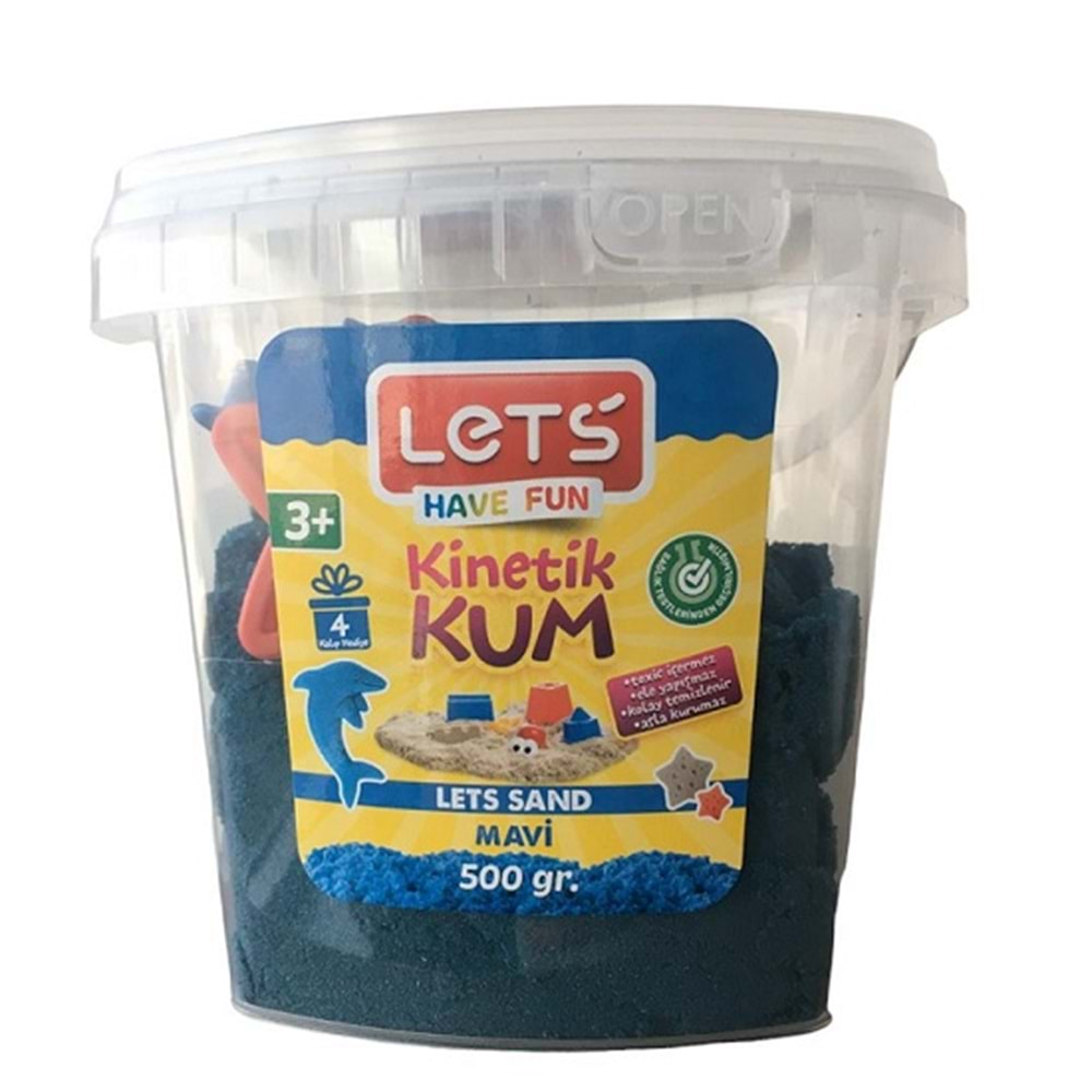 Lets Kinetik Kum Mavi 500 gr. Plastik Kutu