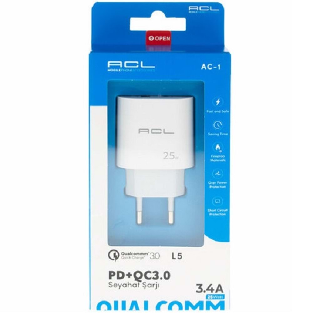 Acl Şarj Başlık Adaptör A+C 25W L5
