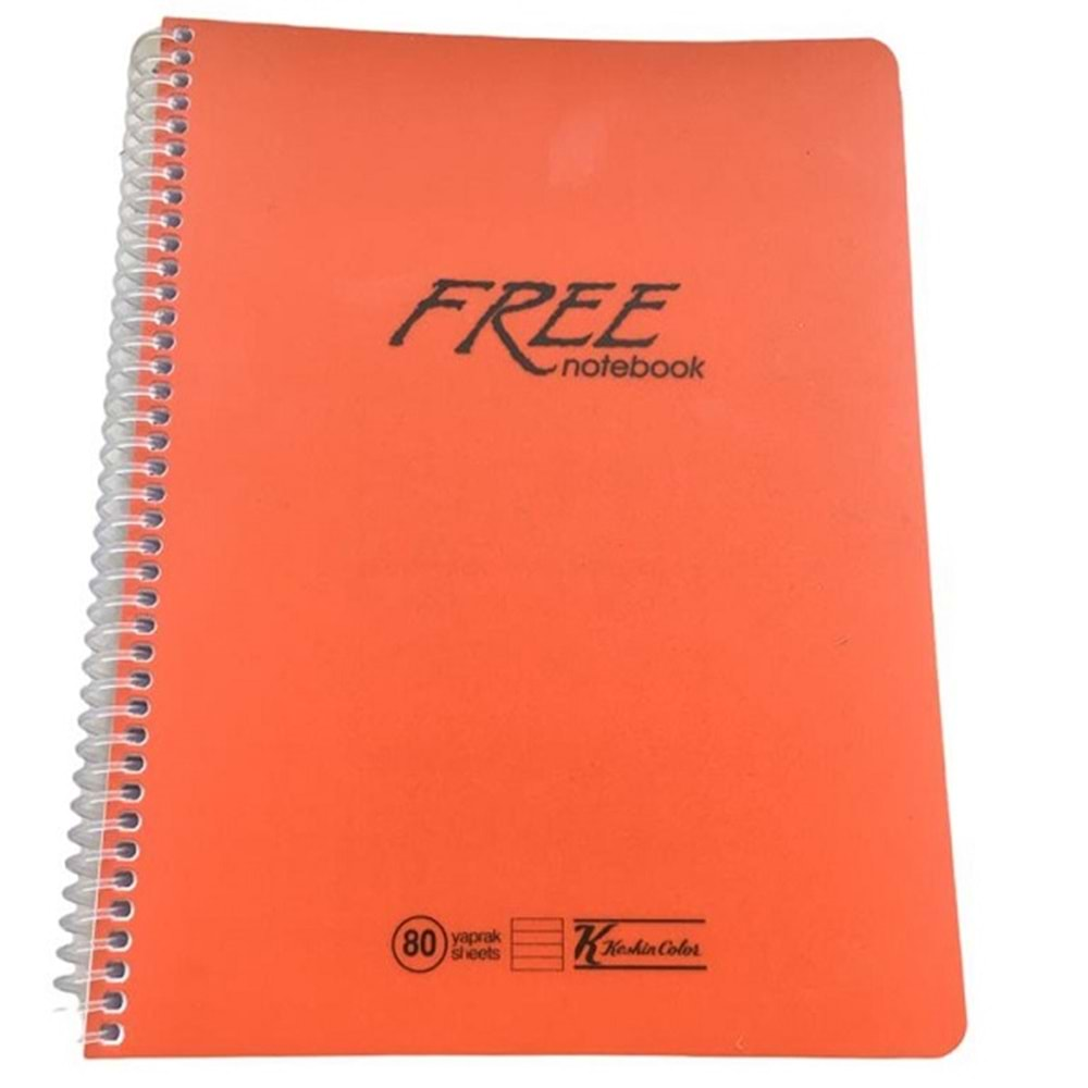 Keskin Color 18.5x25 cm 80 Yp Çizgili PP Kapak Free Defter