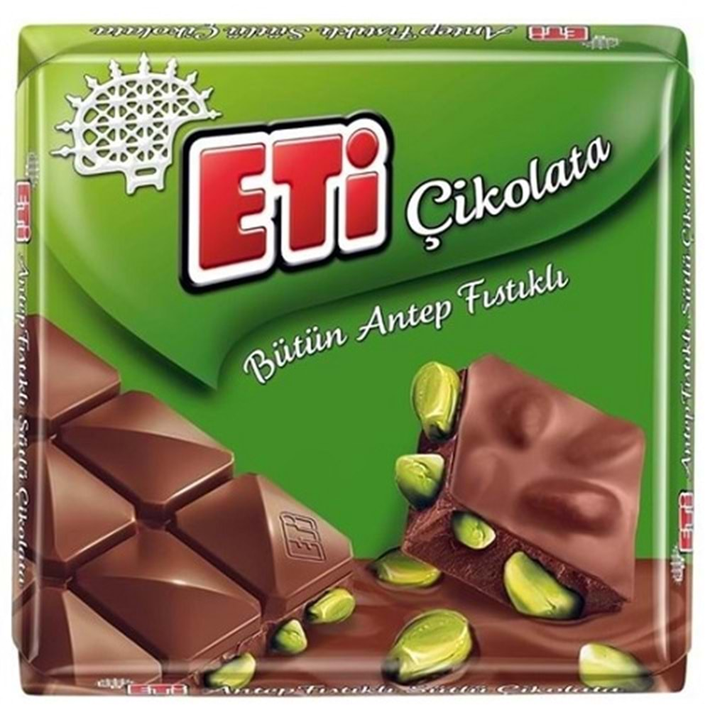 Eti Antep Fıstıklı Sütlü Çikolata Kare 60 gr.