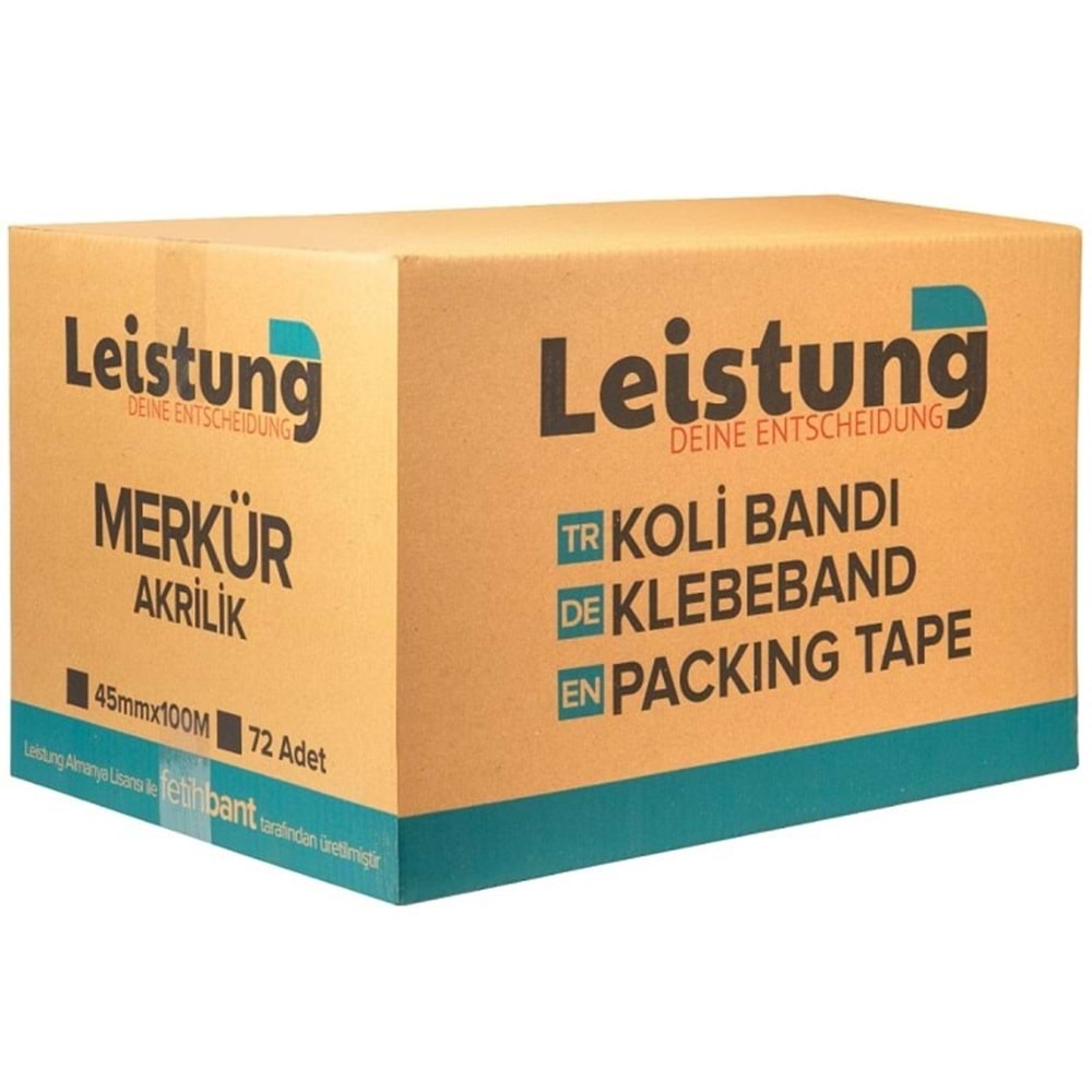 Leistung Şeffaf Koli Bandı 45 mm x 100 metre 72 Adet Akrilik