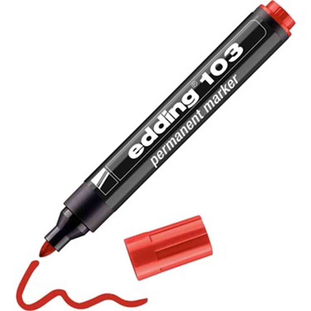 Edding 103 Permanent Marker Kalem Kırmızı 10 lu