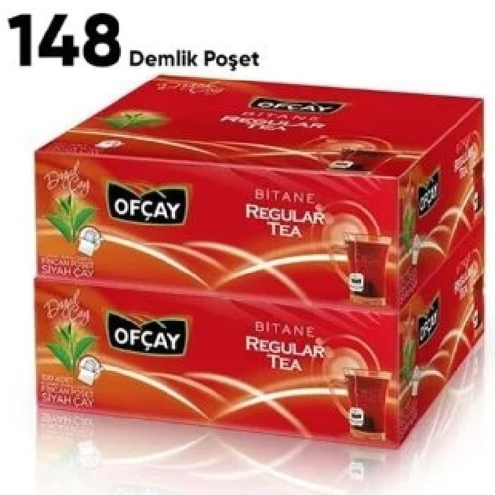 Ofçay Bitane Regular Süzen Demlik Poşet Çay 2 li Paket (100+48)