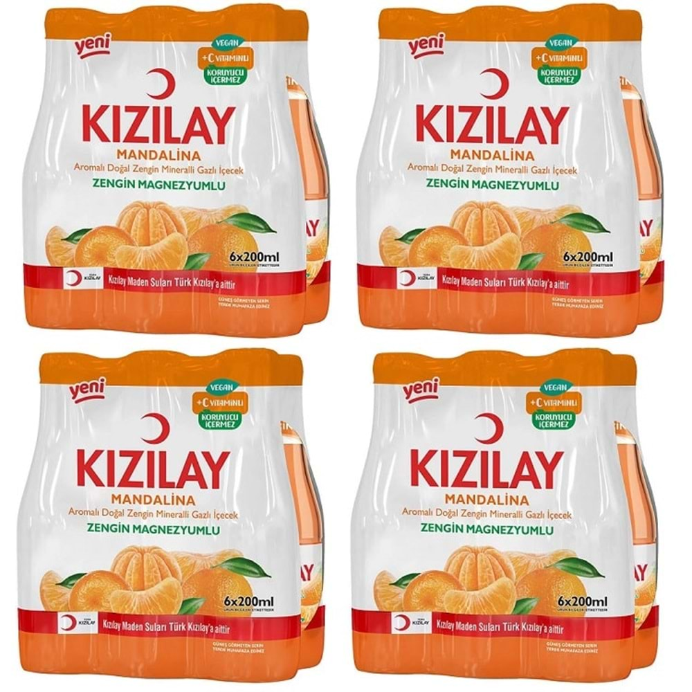 Kızılay Mandalina Aromalı Maden Suyu Soda 200 ml. 24 lü