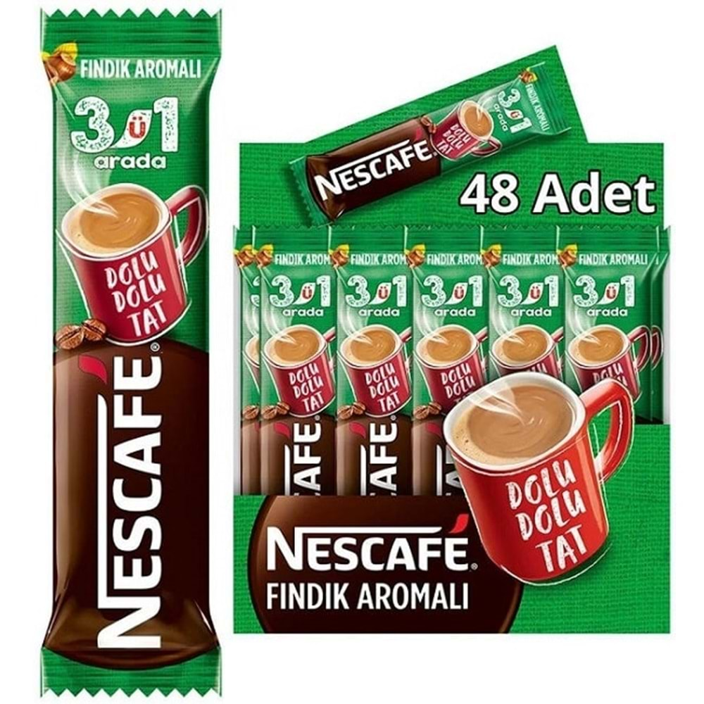 Nestle Nescafe Fındıklı 3 ü 1 Arada 17 gr 48 Adet