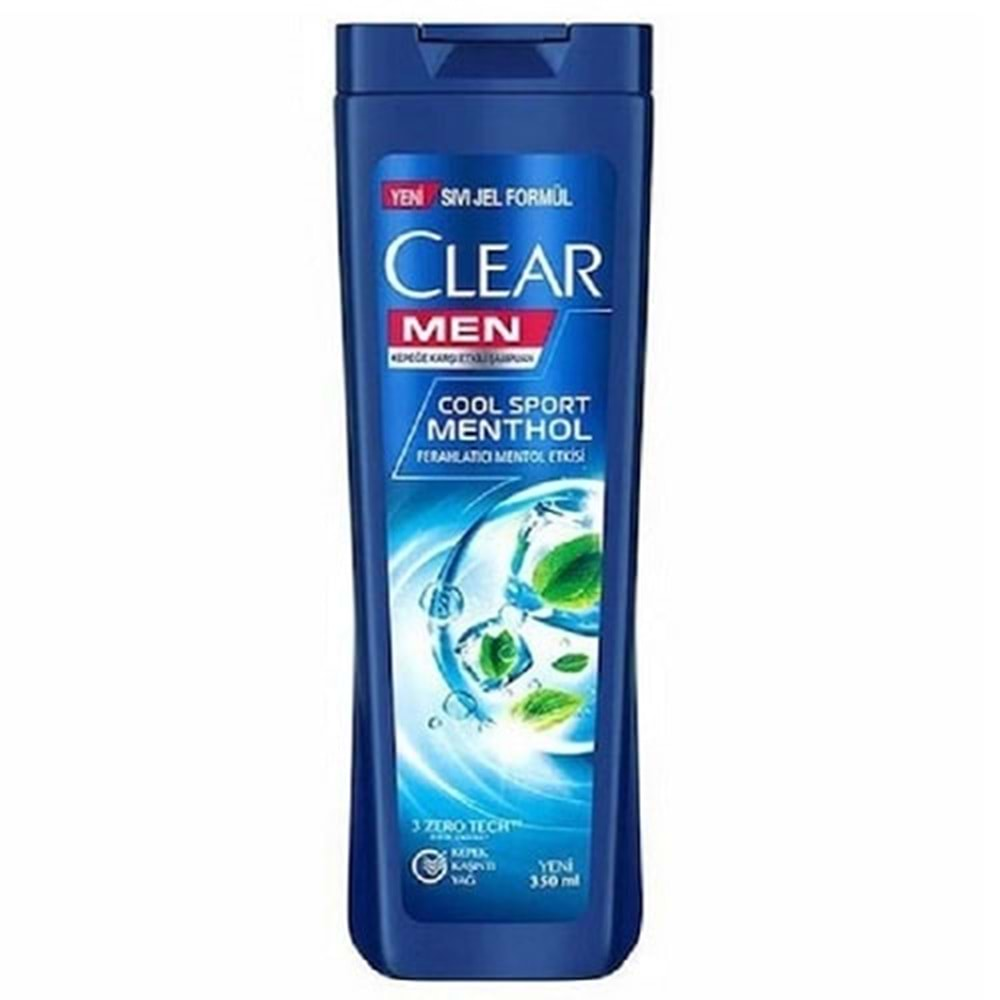 Clear Men Kepeğe Karşı Etkili Şampuan Ferahlatıcı Mentol Etkisi 350 ml.