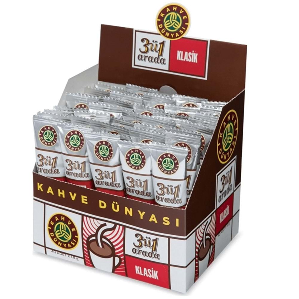 Kahve Dünyası 3 ü 1 Arada Klasik Hazır Kahve 40x18 Gr