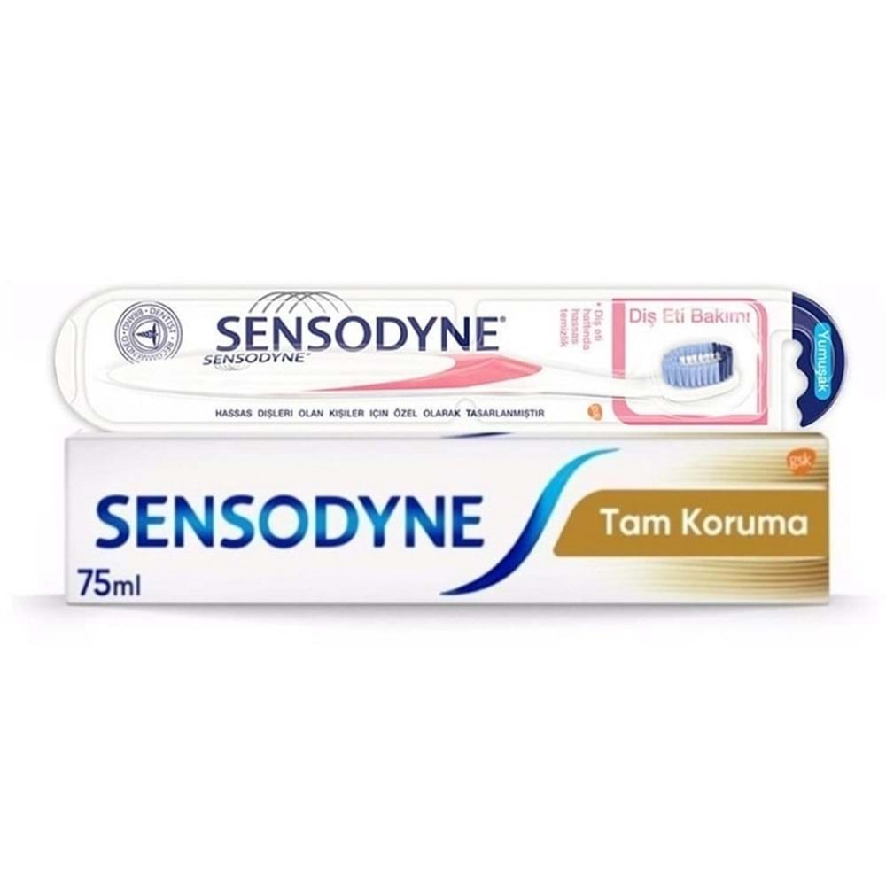 Sensodyne Tam Koruma Diş Macunu 75 ml + Diş Fırçası