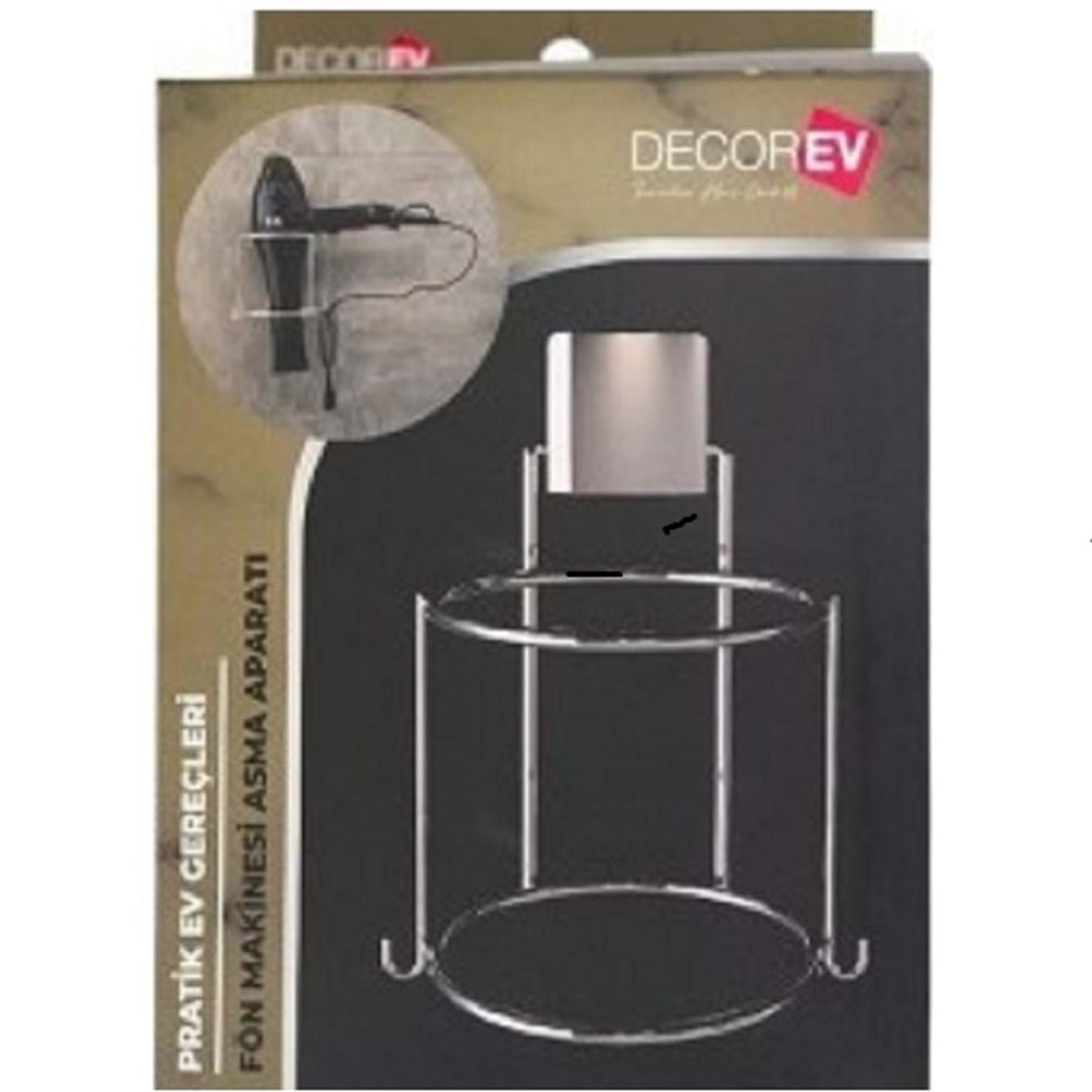 Decorev Fön Makinası Asma Aparatı Krom DC-4792