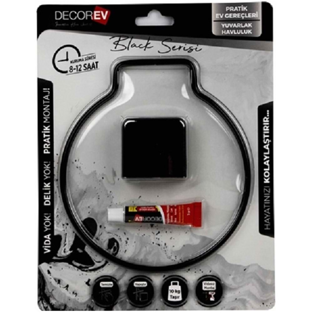 Decorev Siyah Yuvarlak Havluluk DC-5059