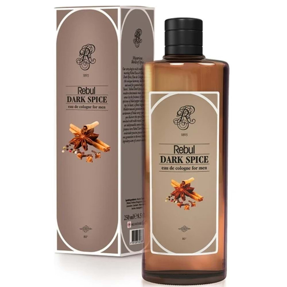 Rebul Dark Spice Şişe 250 cc. Kolonya 80 Derece