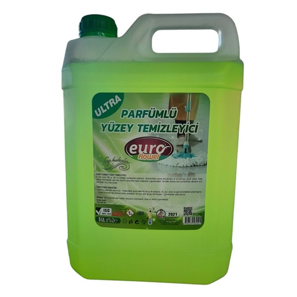 Euro Flower Ultra Parfümlü Yüzey Temizleyici 5 lt - Yeşil