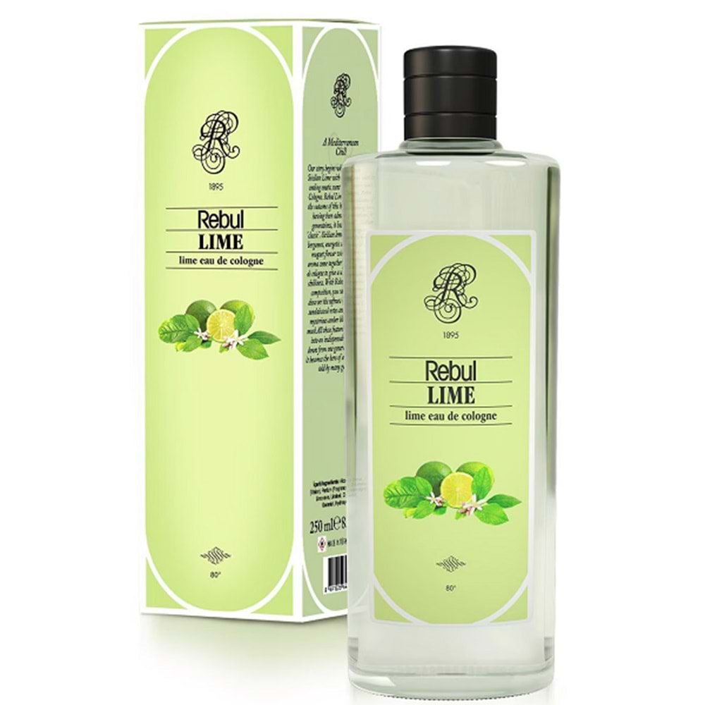 Rebul Lime Limon Şişe 250 cc. Kolonya 80 Derece