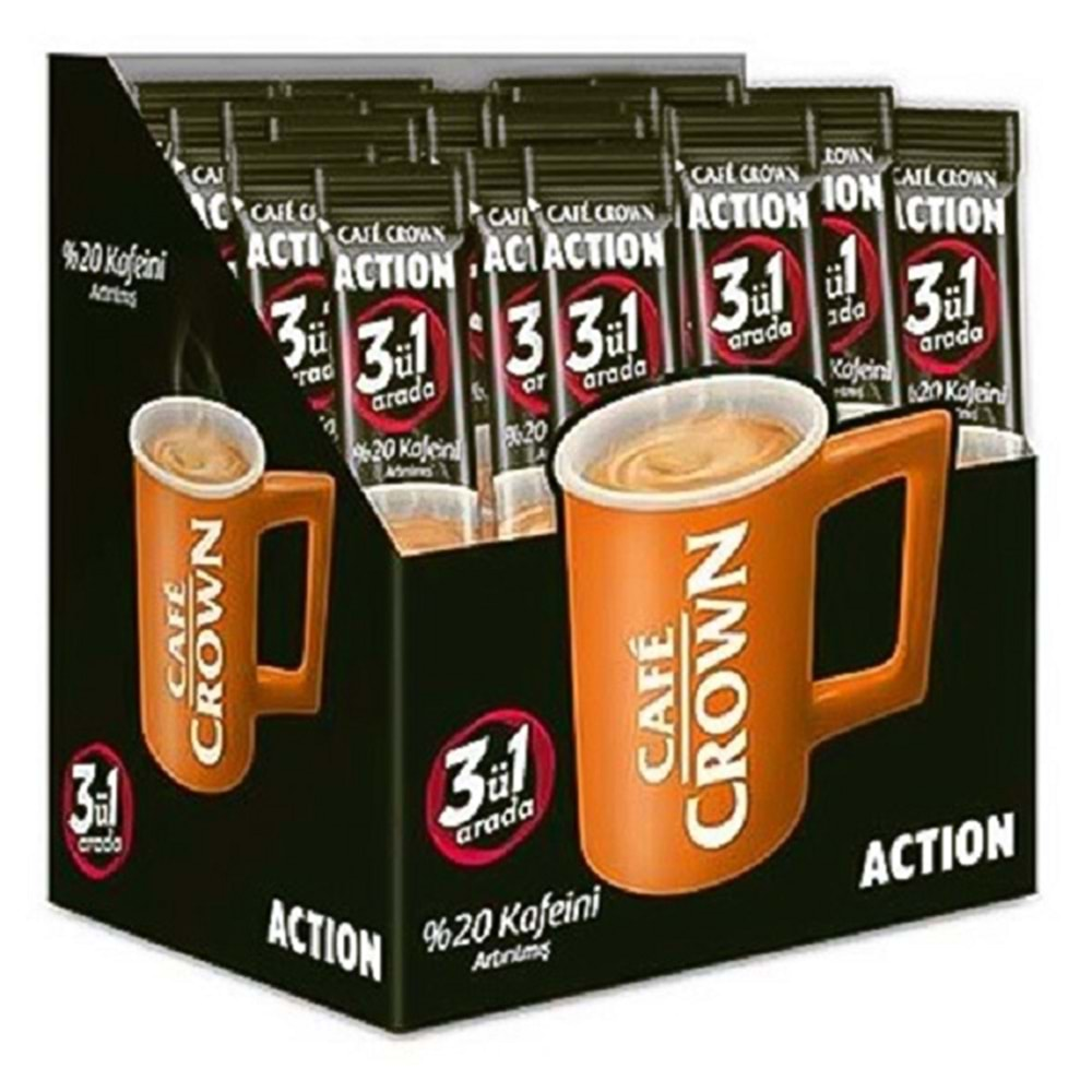 Ülker Cafe Crown 3 ü 1 Arada Action Hazır Kahve 17 gr x 24 Adet